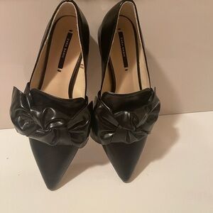 Zara Basic black patent shoes with the bow